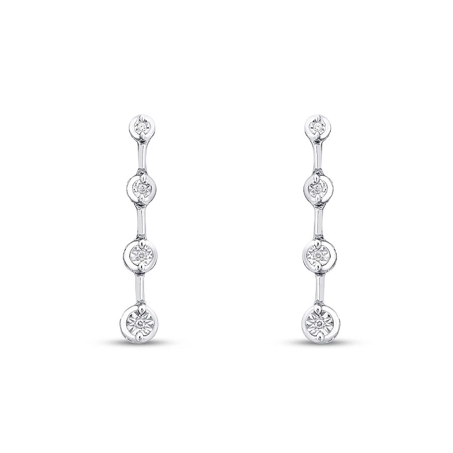 0.04 Karat Pırlanta Yuvarlak Taşlı Küpe - 2