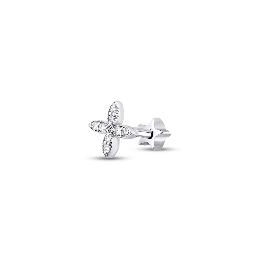 0.07 Karat Pırlanta Çiçek Tragus Piercing - 1