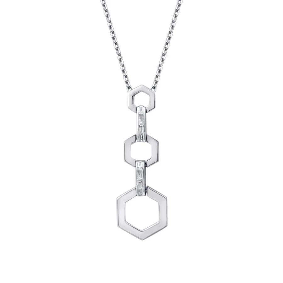 0.15 Karat Pırlanta Baget Kolye - 2