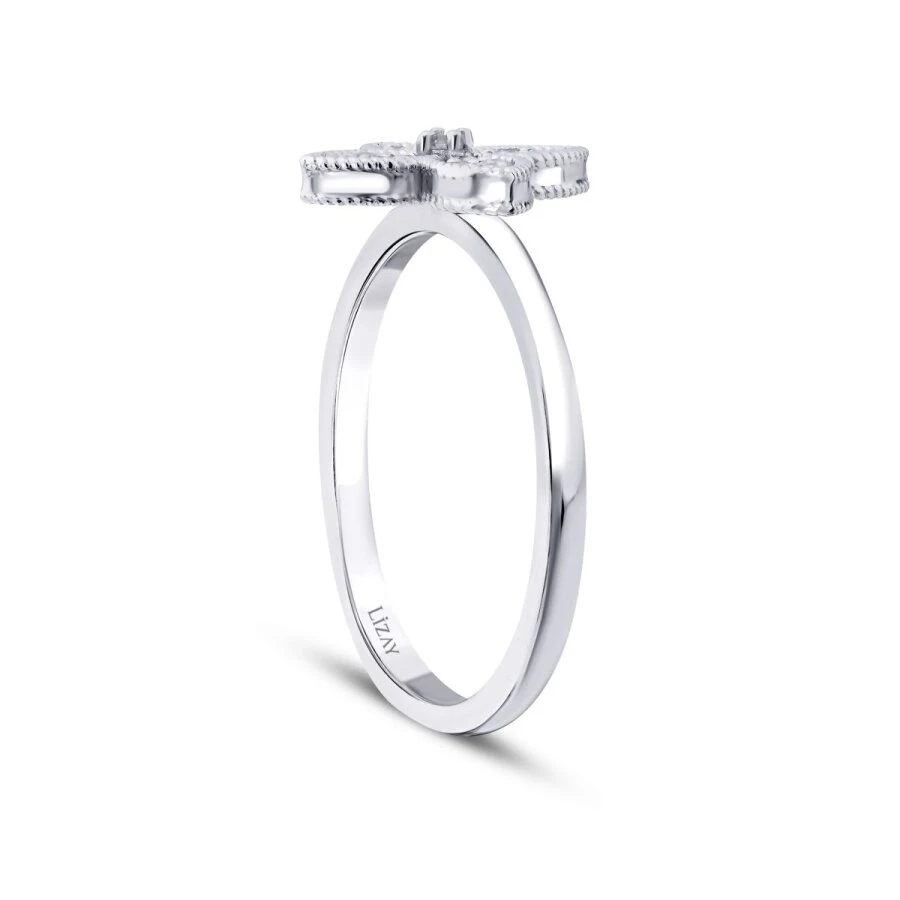 0.15 Karat Pırlanta Yonca Yüzük - 2