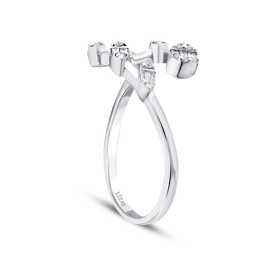 0.21 Karat Pırlanta Baget Taşlı Trend Yüzük - 2