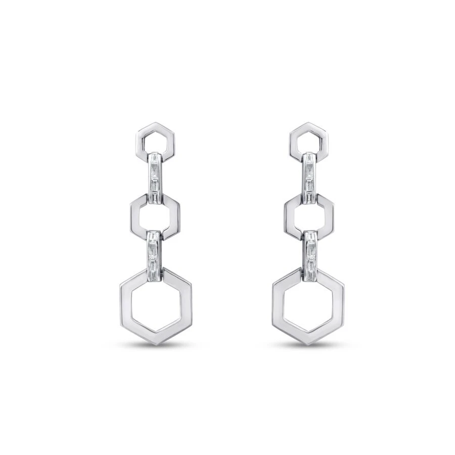 0.29 Karat Pırlanta Baget Küpe - 2