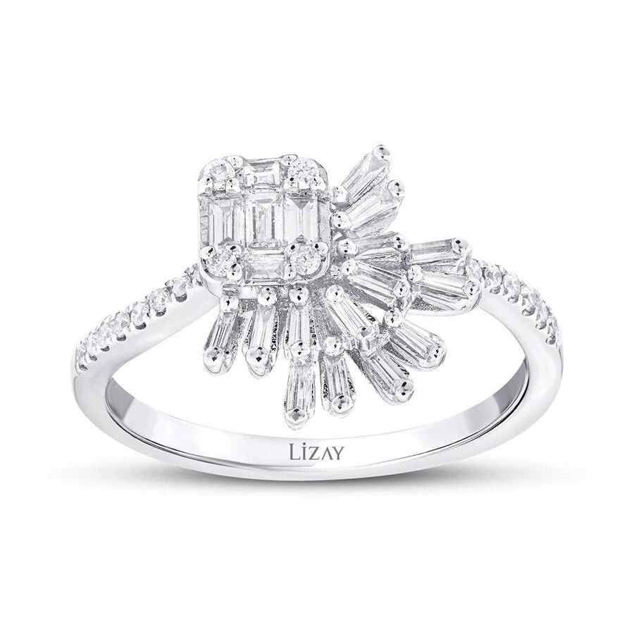 0.36 Karat Pırlanta Baget Yüzük - 1