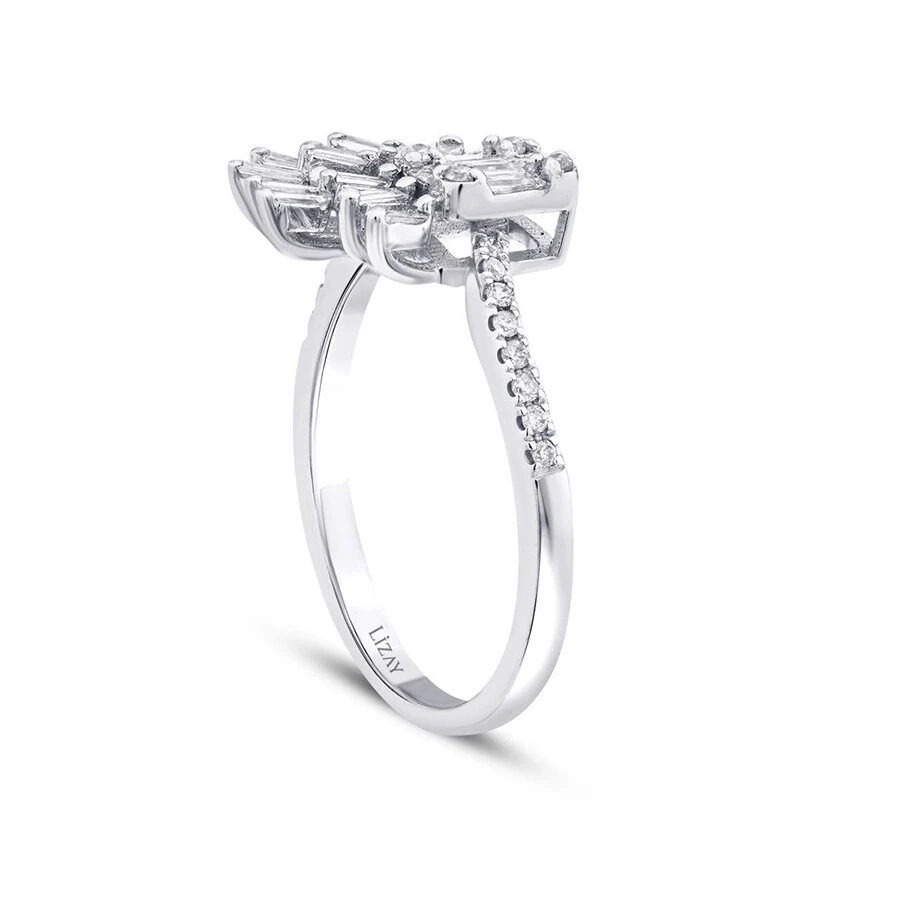 0.36 Karat Pırlanta Baget Yüzük - 2