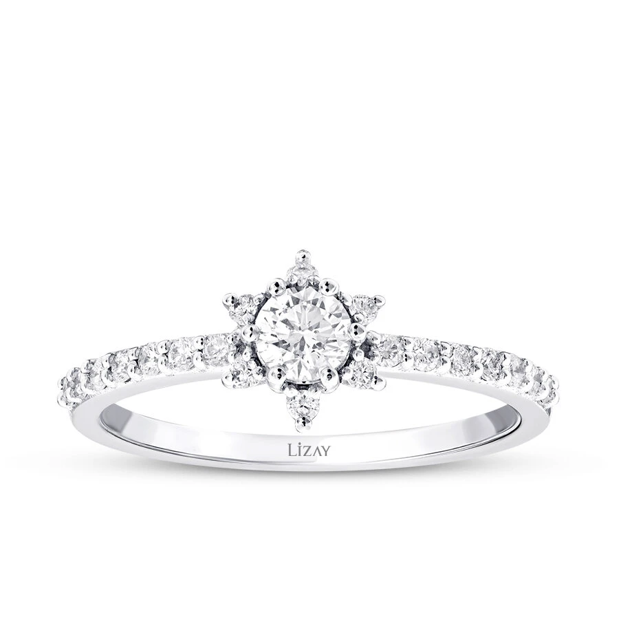 0.43 Karat Pırlanta Altı Tırnak Tektaş Yüzük - 1