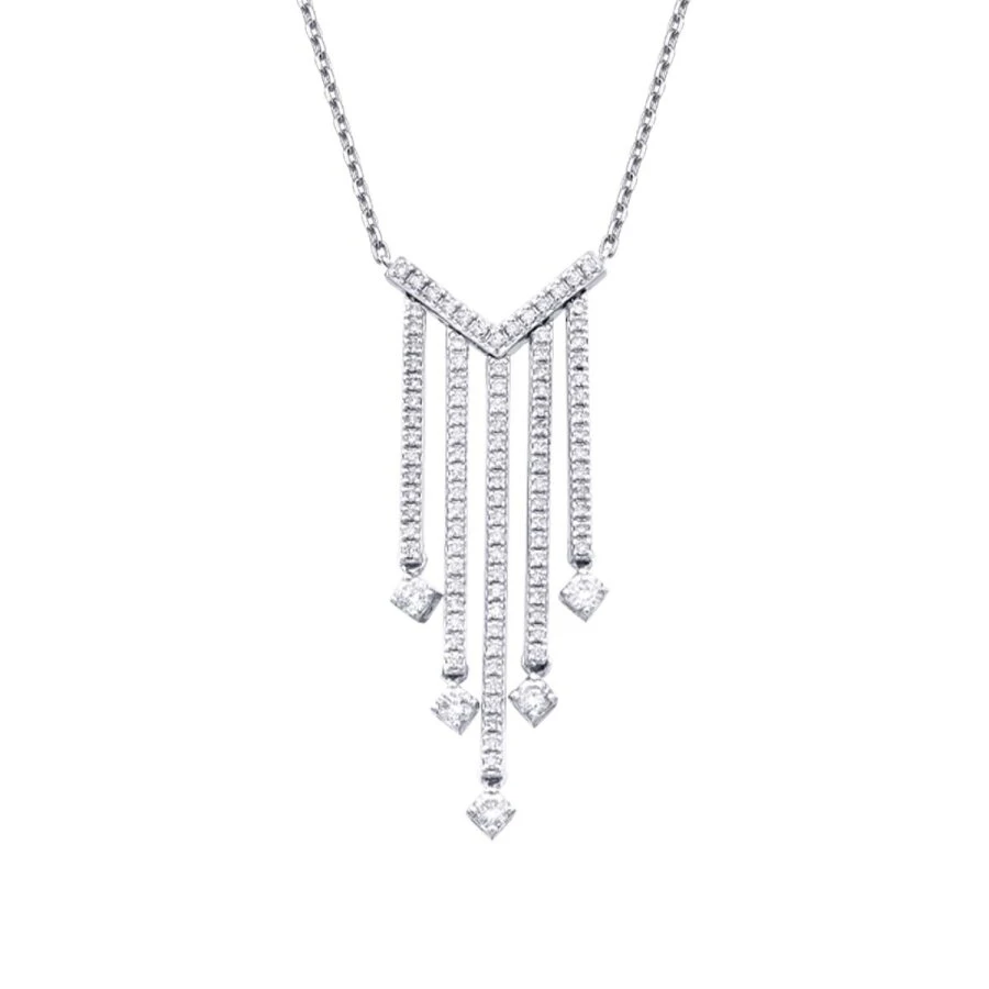 0.67 Karat Pırlanta Kare Taşlı Kolye - 2