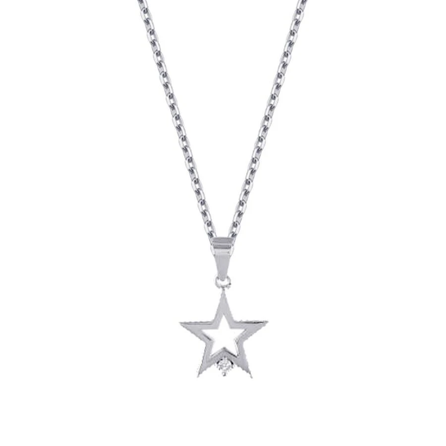 0.01 Karat Pırlanta Trend Yıldız Kolye - 2
