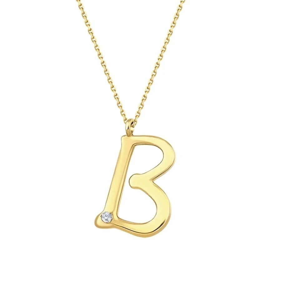0.02 Karat Pırlanta B Harf Kolye - 2