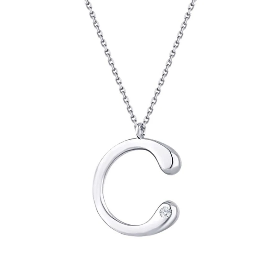0.02 Karat Pırlanta C Harf Kolye - 4