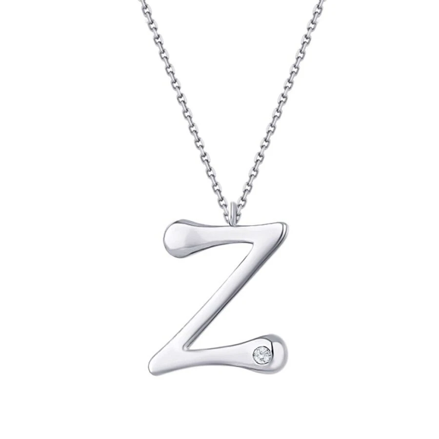 0.02 Karat Pırlanta Z Harf Kolye - 4