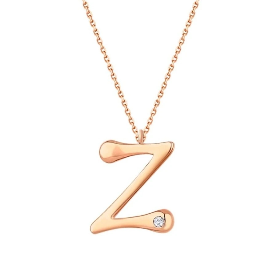0.02 Karat Pırlanta Z Harf Kolye - 1
