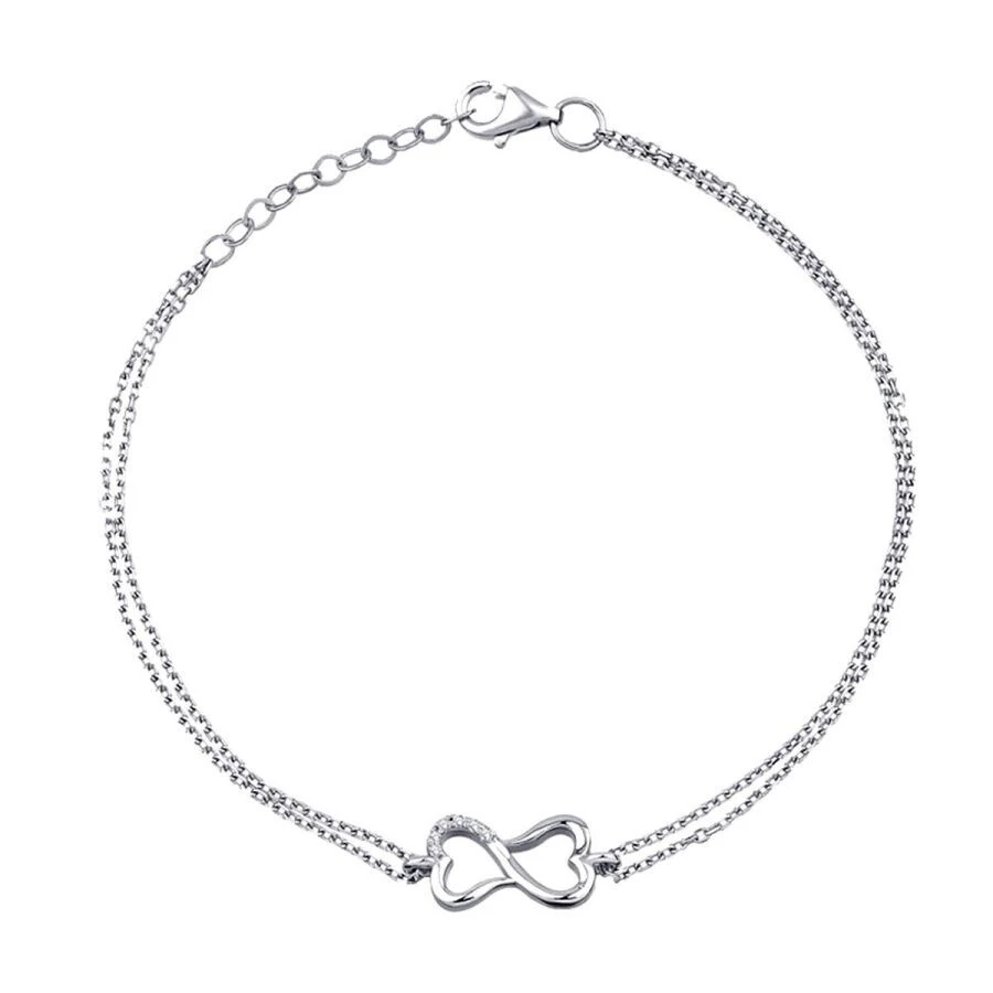 0.03 Karat Pırlanta Kalpli Sonsuzluk Bileklik - 2