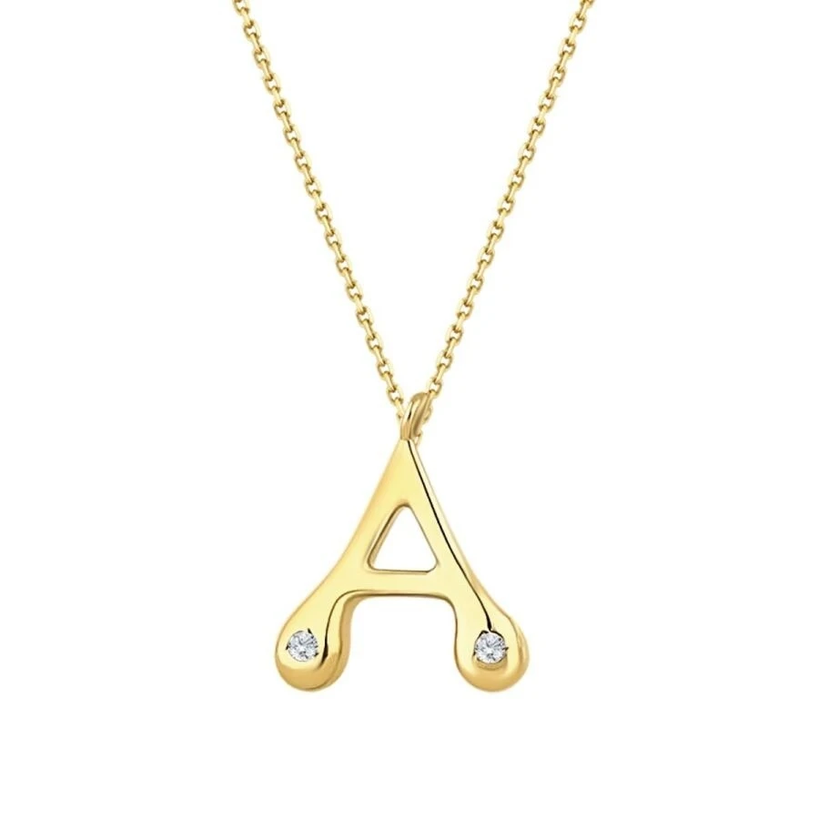 0.04 Karat Pırlanta A Harf Kolye - 2