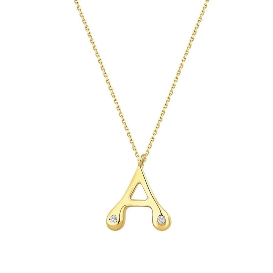 0.04 Karat Pırlanta A Harf Kolye - 1