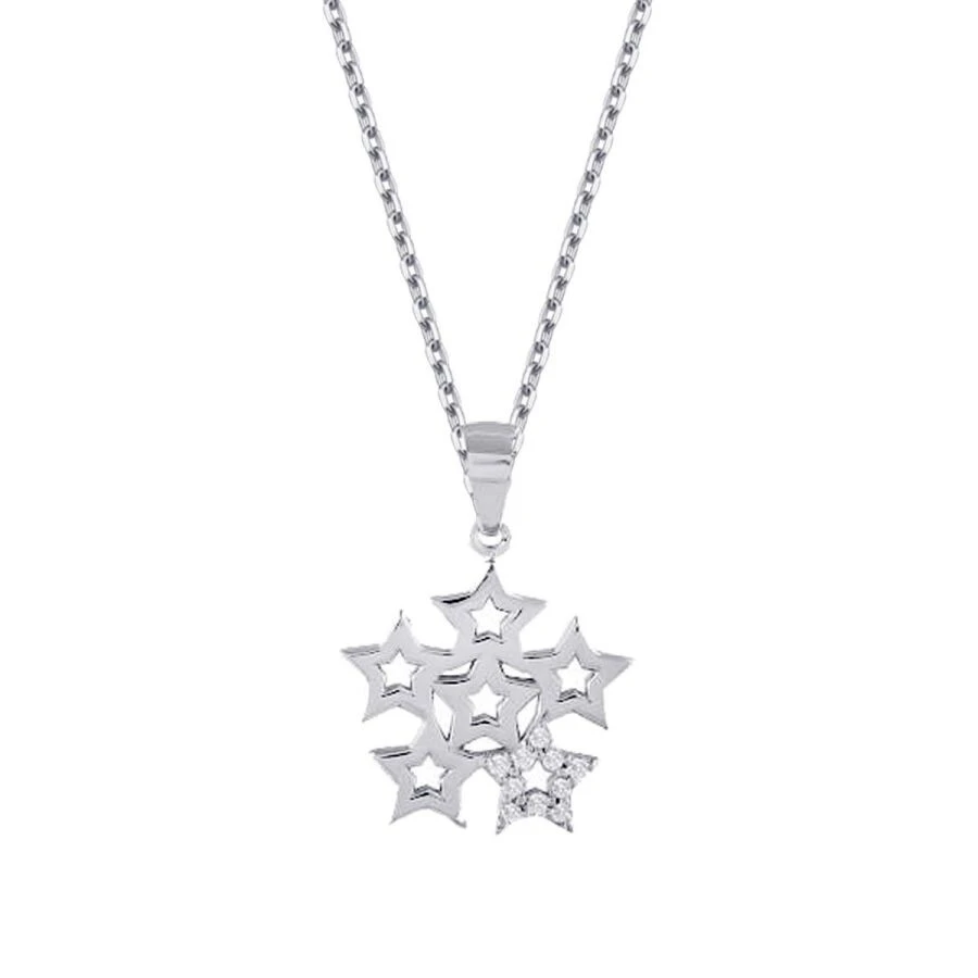 0.04 Karat Pırlanta Altı Yıldızlı Kolye - 2