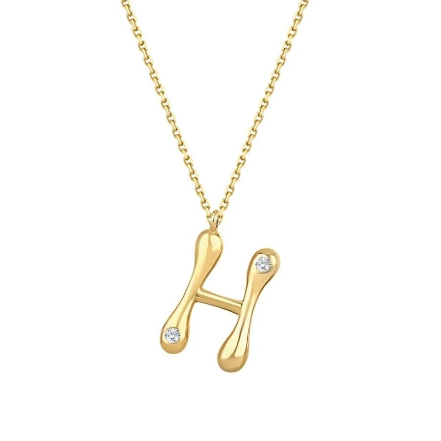 0.04 Karat Pırlanta H Harf Kolye - 2