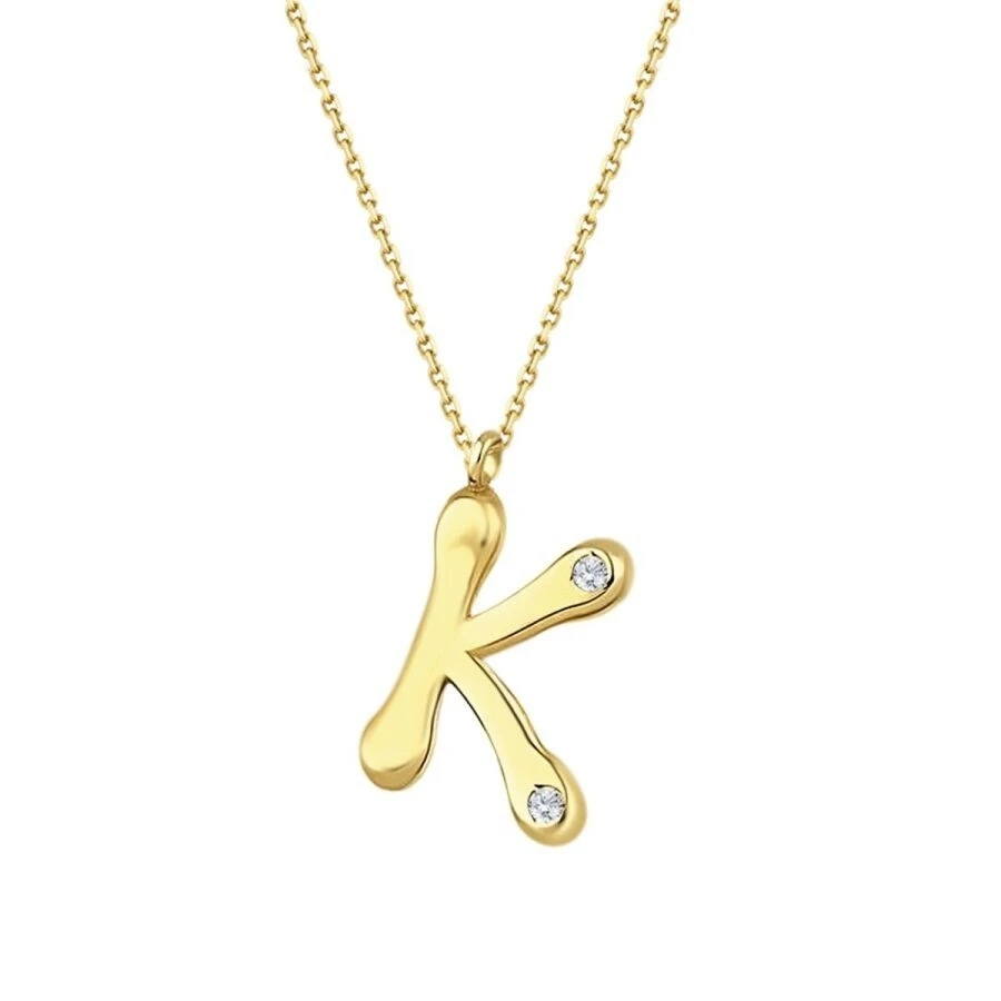 0.04 Karat Pırlanta K Harf Kolye - 1