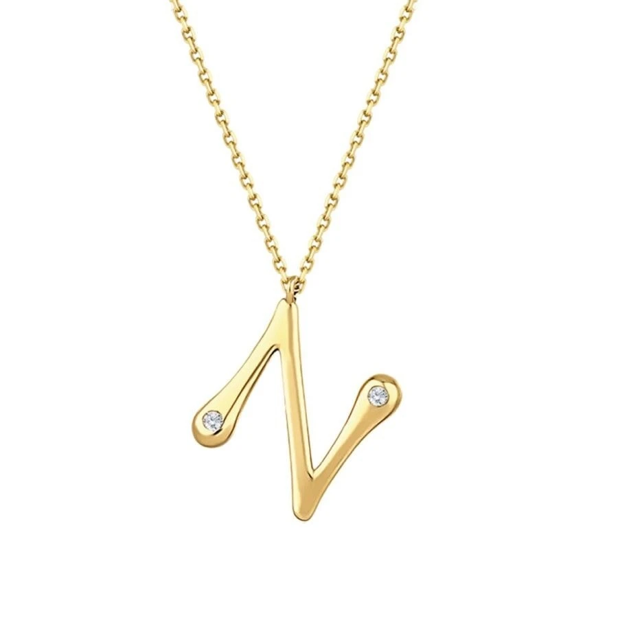 0.04 Karat Pırlanta N Harf Kolye - 2