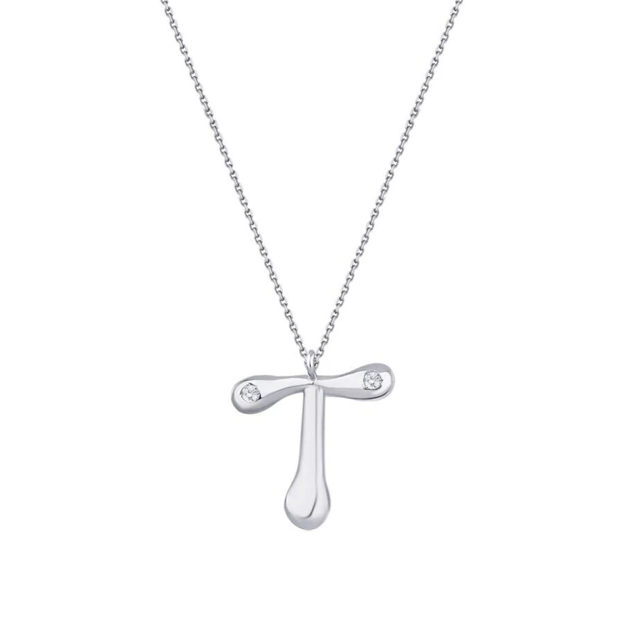 0.04 Karat Pırlanta T Harf Kolye - 3