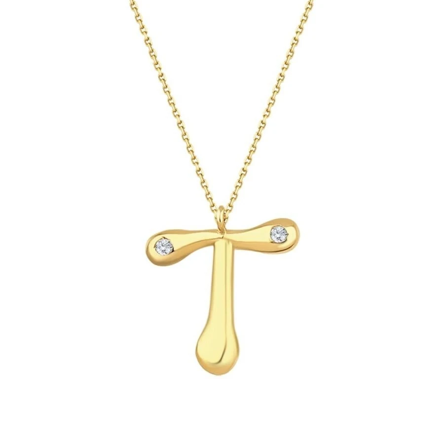 0.04 Karat Pırlanta T Harf Kolye - 2