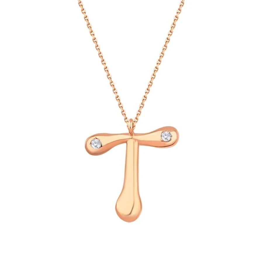 0.04 Karat Pırlanta T Harf Kolye - 2