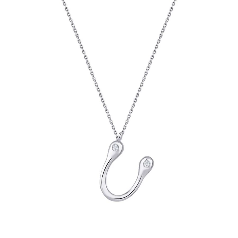 0.04 Karat Pırlanta U Harf Kolye - 3