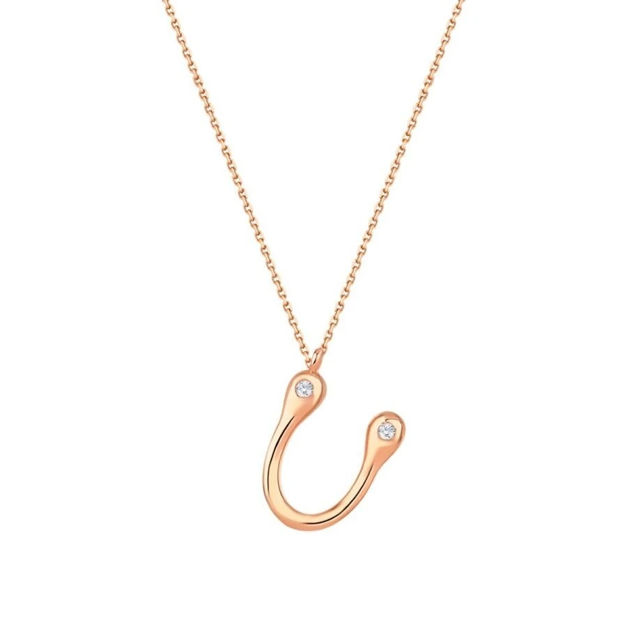 0.04 Karat Pırlanta U Harf Kolye - 1