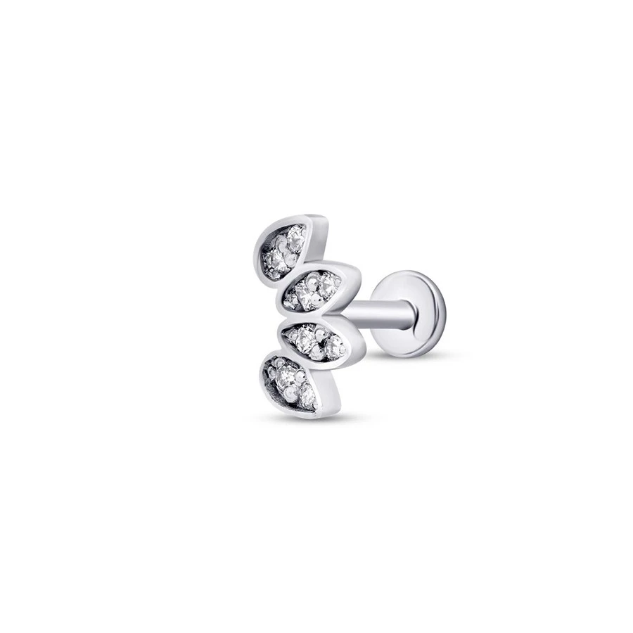 0.05 Karat Pırlanta Lotus Tragus Piercing - 2