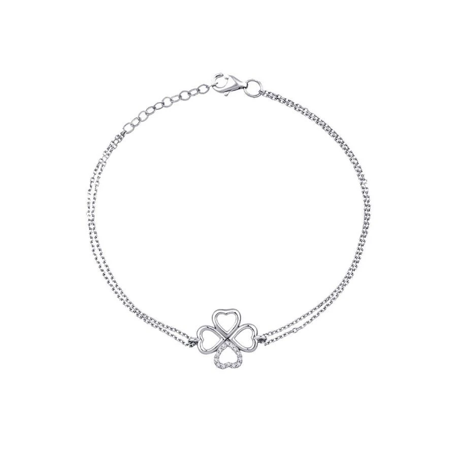 0.06 Karat Pırlanta Kalpli Şans Bileklik - 1