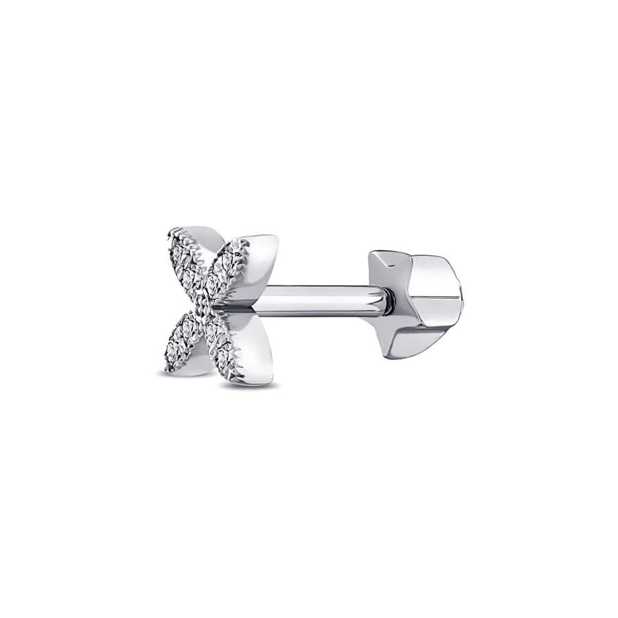 0.07 Karat Pırlanta Çiçek Tragus Küpe - 2