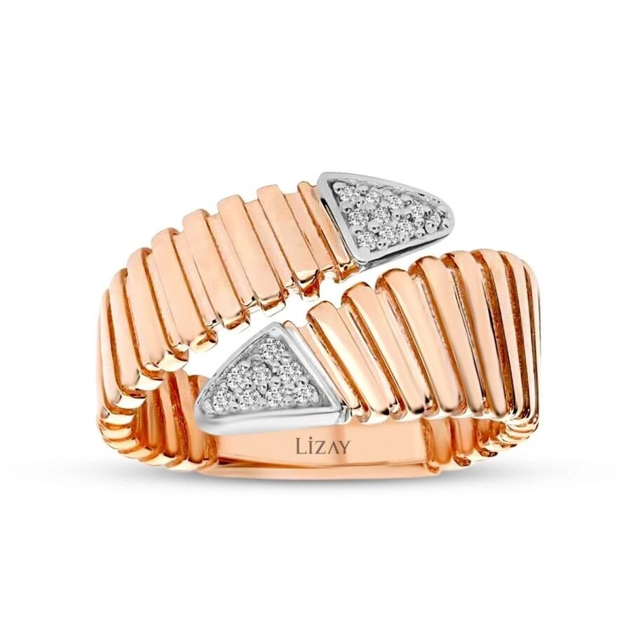 0.09 Karat Pırlanta Modern Sarmalı Yüzük - 1