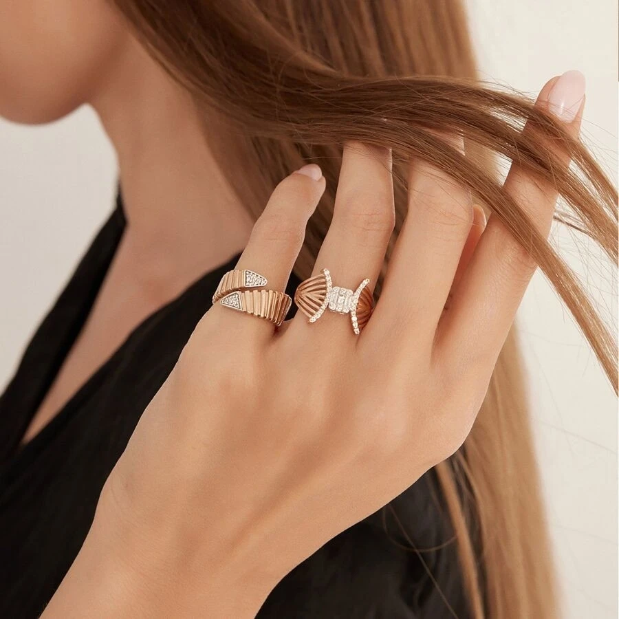 0.09 Karat Pırlanta Modern Sarmalı Yüzük - 2