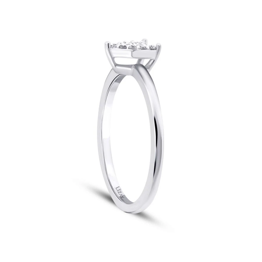 0.09 Karat Pırlanta Taşlı Kalp Yüzük - 2