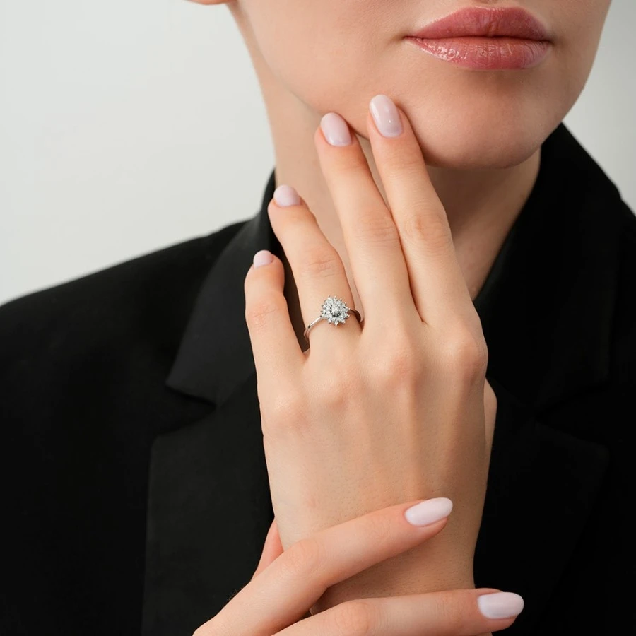 0.09 Karat Pırlanta Taşlı Trend Yüzük - 3