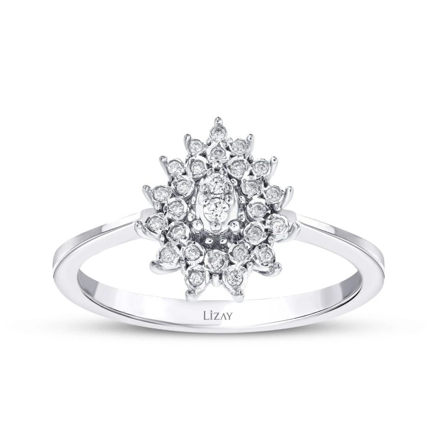 0.09 Karat Pırlanta Taşlı Trend Yüzük - 1