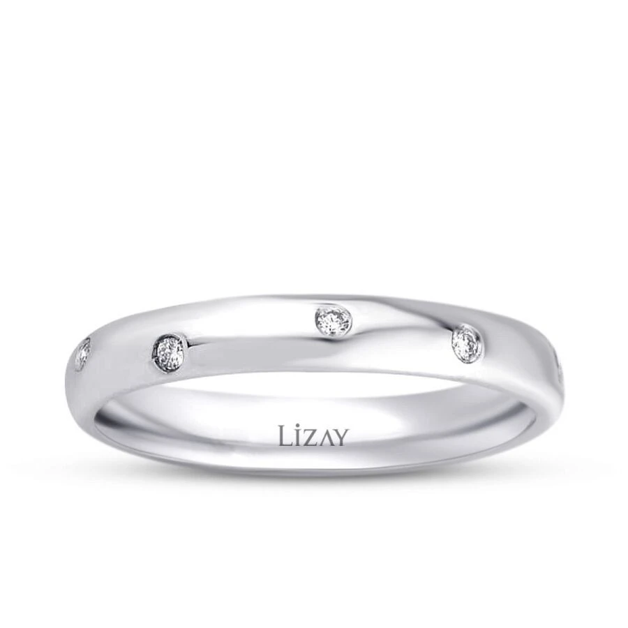 0.09 Karat Pırlantalı Alyans - 1