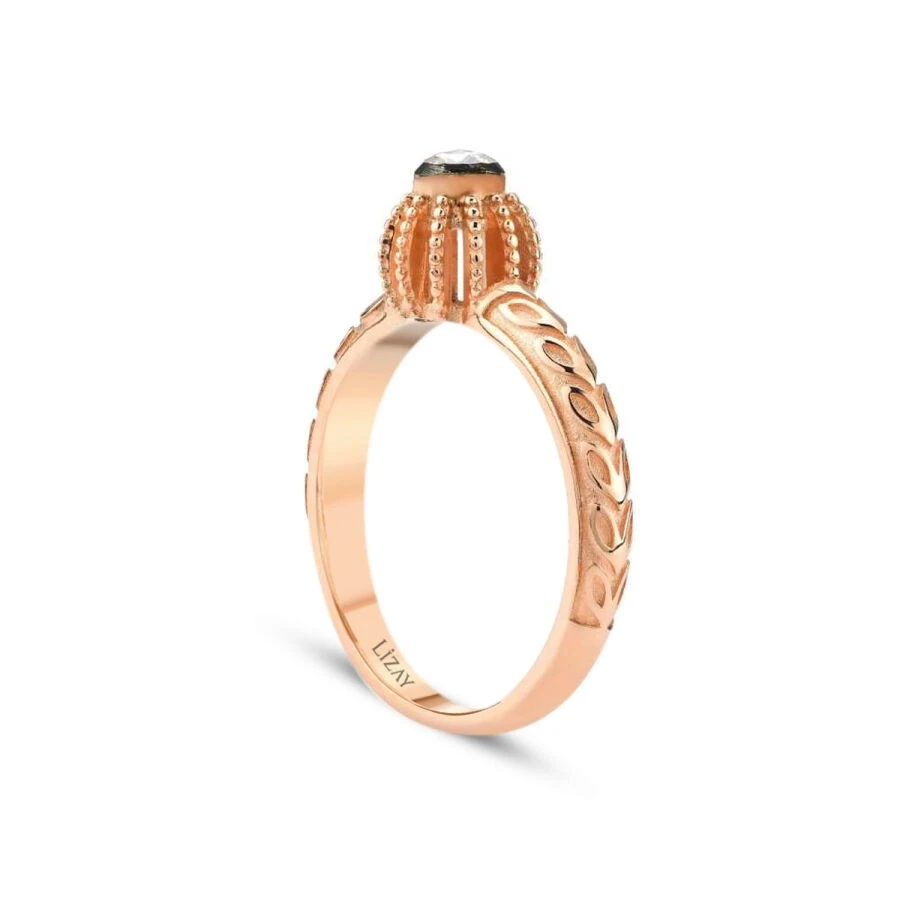 0.10 Karat Elmas Tektaş Yüzük - 2