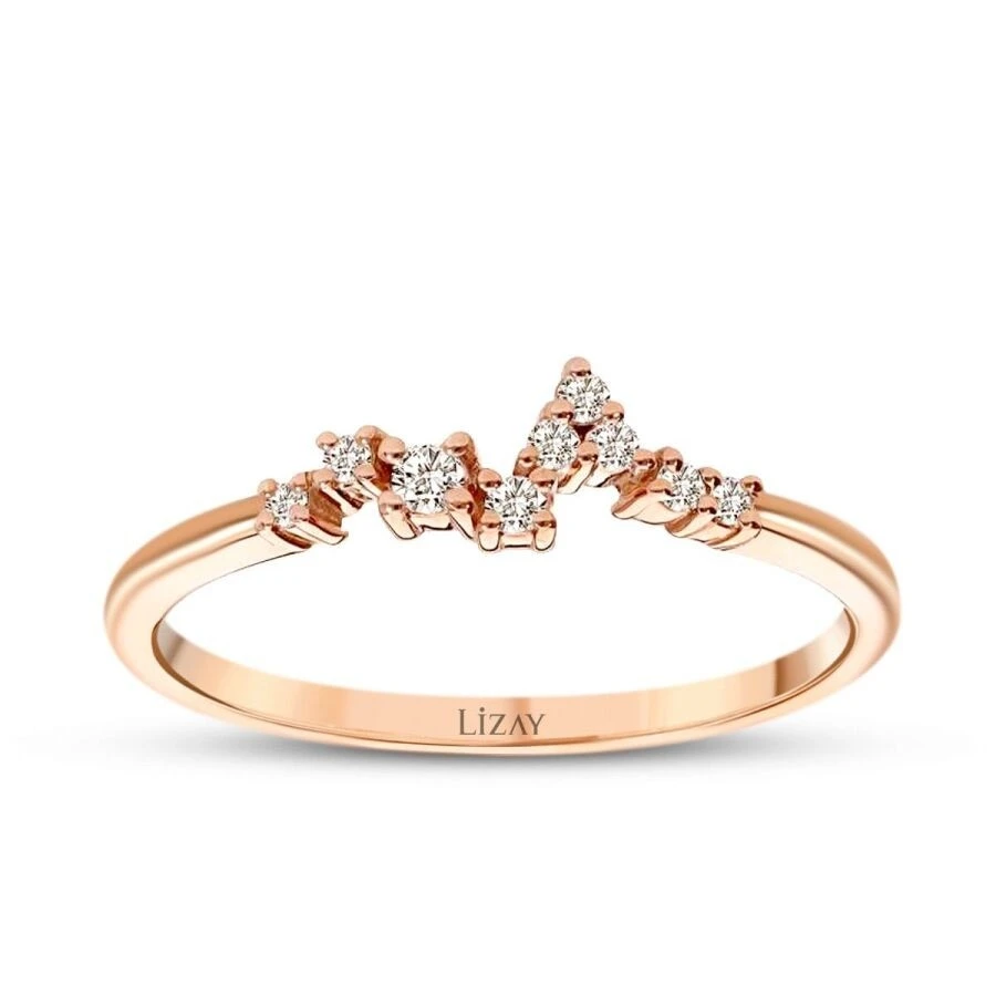 0.10 Karat Pırlanta Taşlı Modern Yüzük - 1