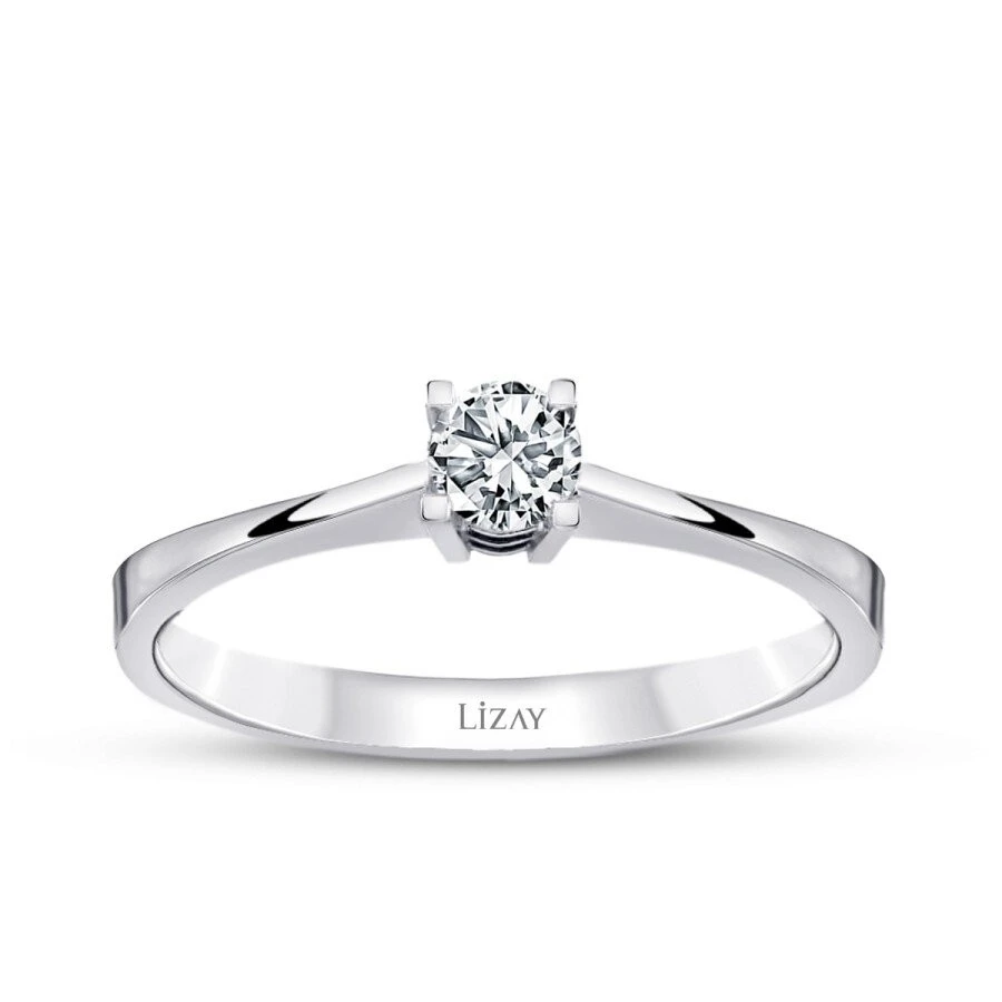 0.10 Karat Pırlanta Tektaş Yüzük - 3