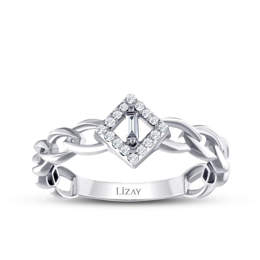 0.10 Karat Pırlanta Zincir Baget Yüzük - 1