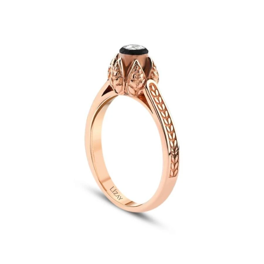 0.12 Karat Elmas Tektaş Yüzük - 2