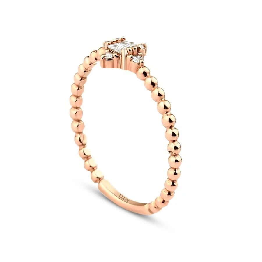 0.12 Karat Pırlanta Baget Yüzük - 2