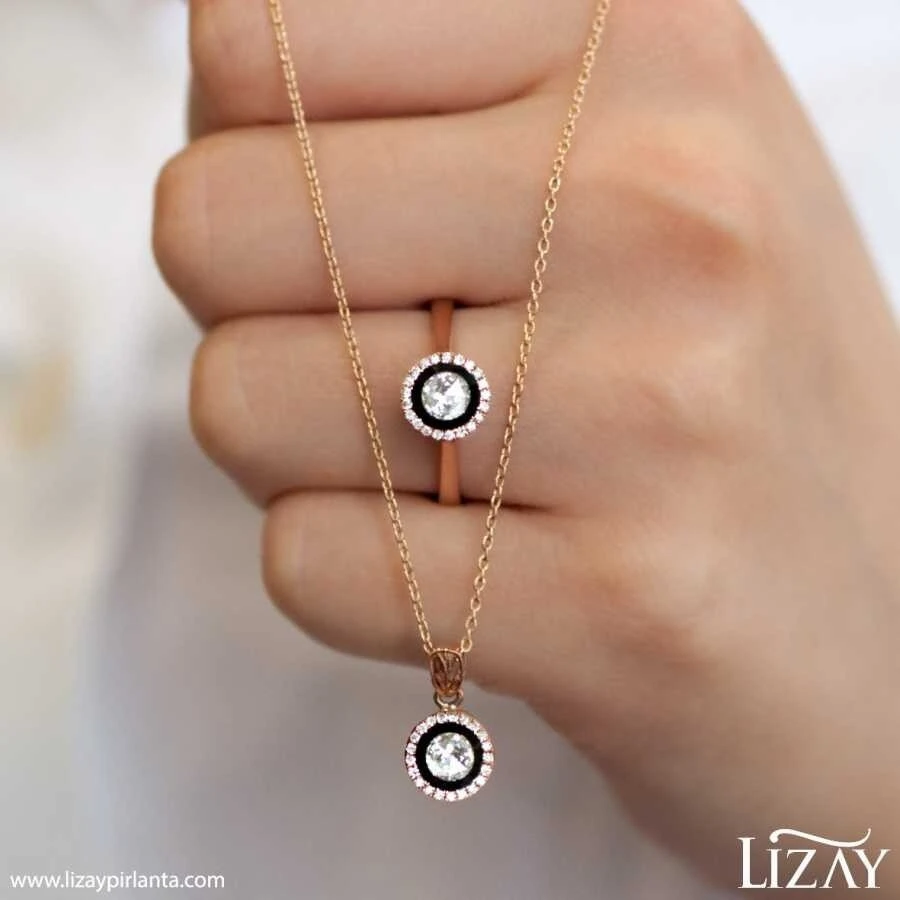 0.13 Karat Elmas Tektaş Kolye - 3