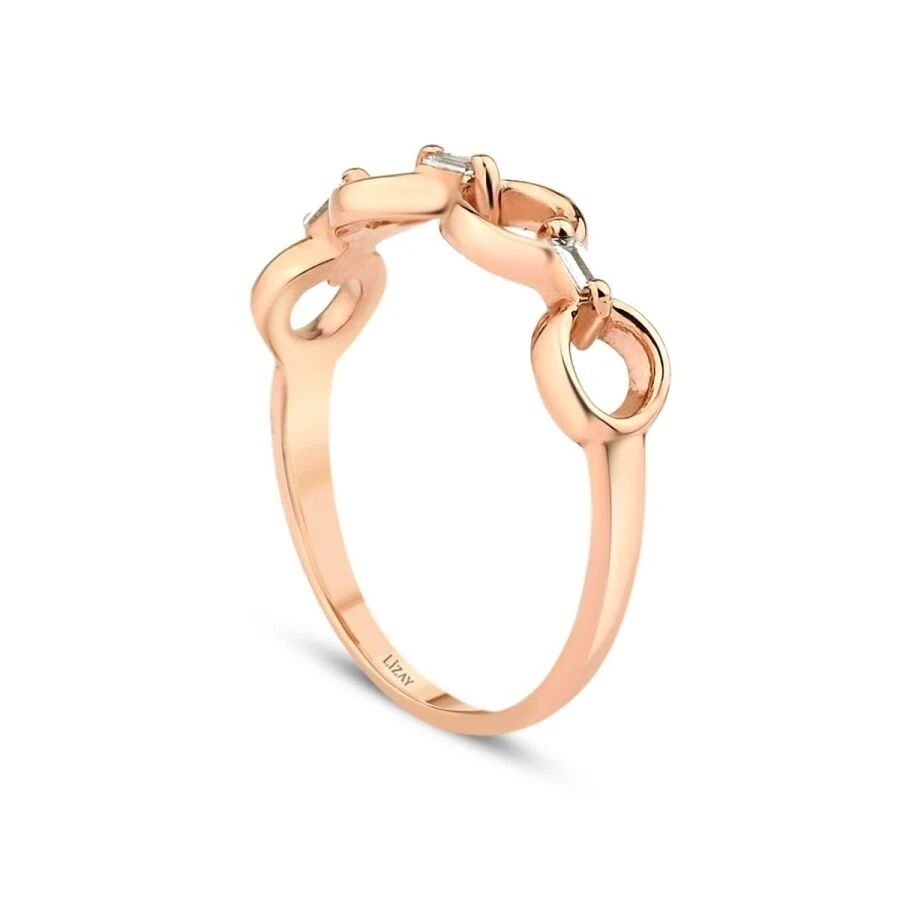 0.13 Karat Pırlanta Baget Yüzük - 2