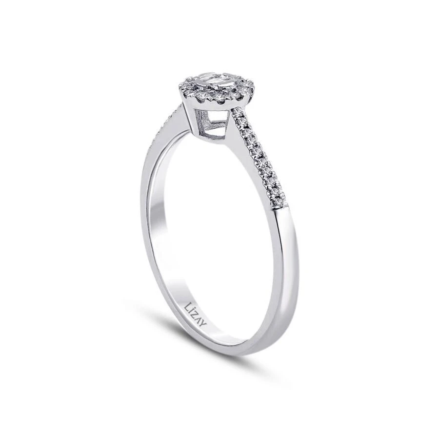 0.14 Karat Pırlanta Baget Yüzük - 2