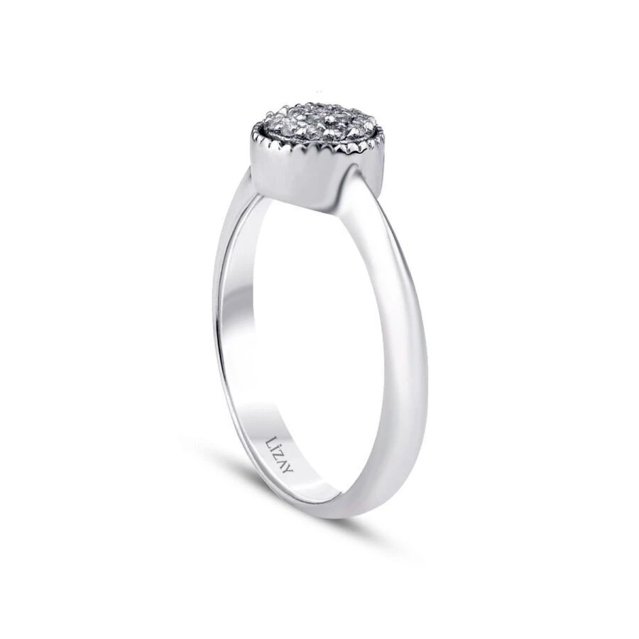 0.14 Karat Pırlanta Yuvarlak Taşlı Yüzük - 2