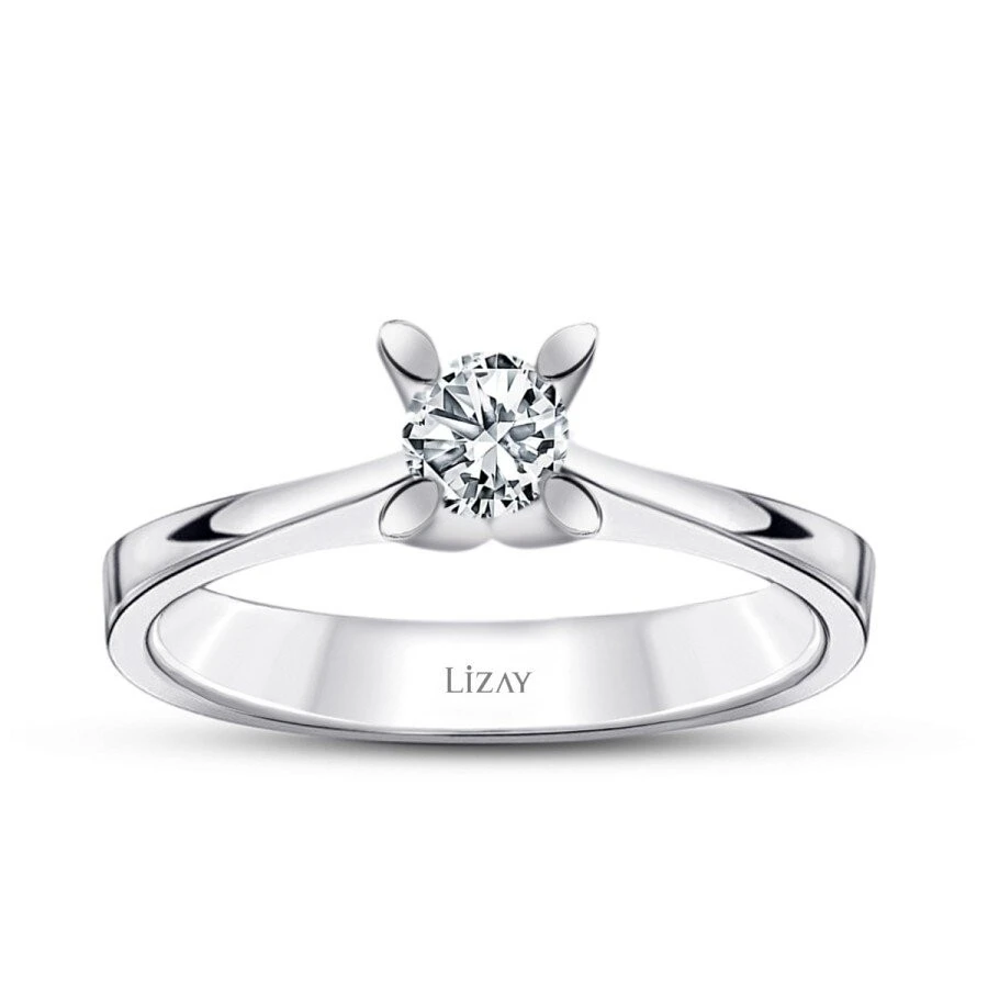 0.15 Karat Pırlanta Tektaş Yüzük - 1