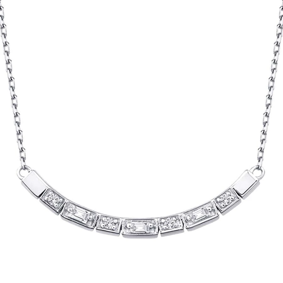 0.16 Karat Pırlanta Baget Taşlı Sıralı Kolye - 2