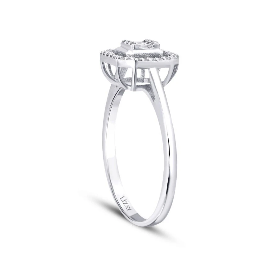 0.16 Karat Pırlanta Baget Yüzük - 2