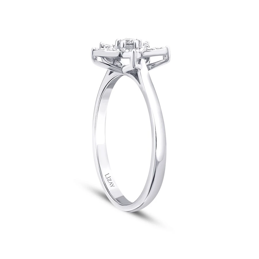 0.16 Karat Pırlanta Çiçek Yüzük - 2